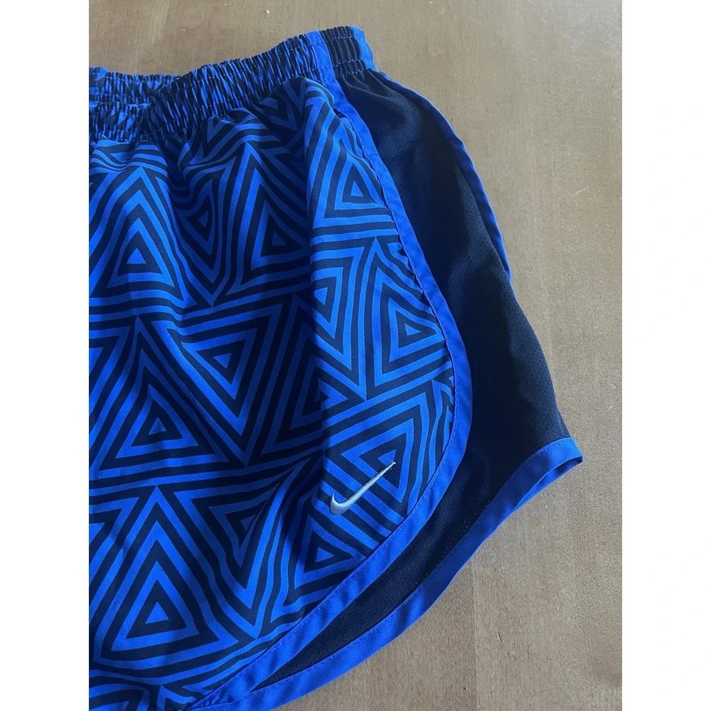 Nike Dri-Fit Women's Black & Blue Tempo Running Shorts w/ Lining Size M Athletic